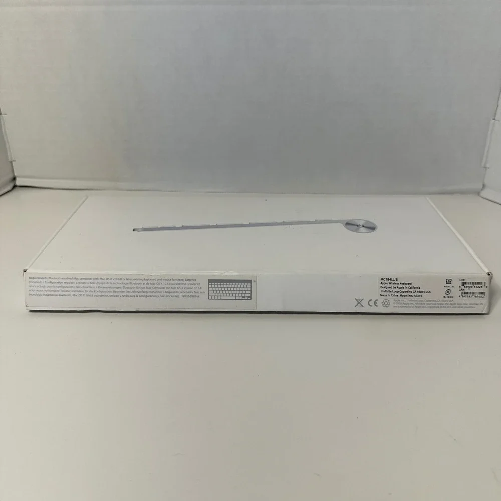 Apple A1314 Wireless Bluetooth Keyboard MC184LL/B Silver Box Tested Works